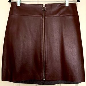 Express artificial leather skirt maroon